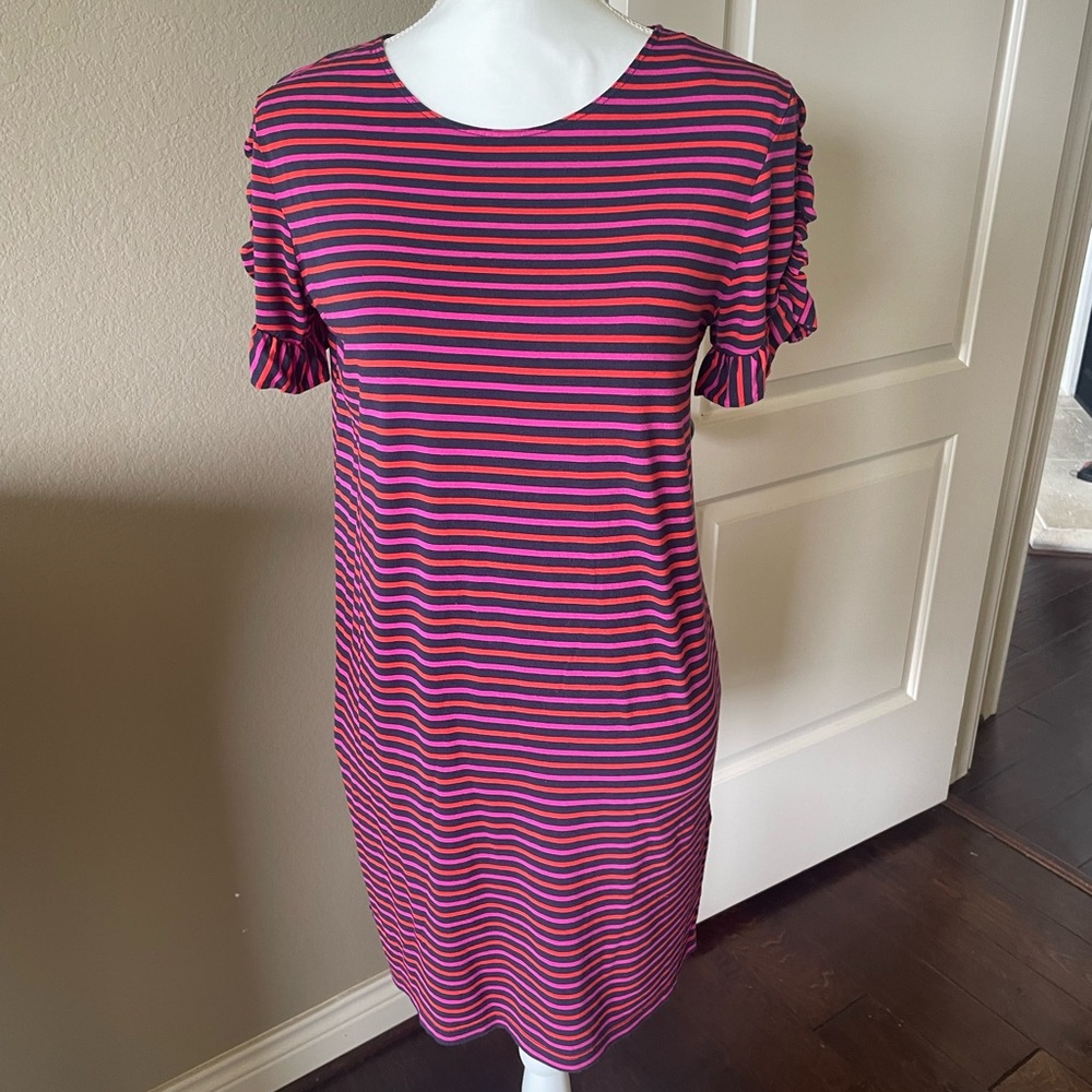 Striped Pink and Purple Women's Dress M